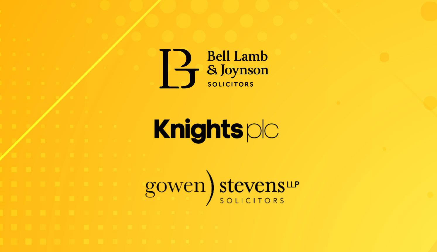 Logos of Bell Lamb Joynson, Knights plc, Gowen Stevens